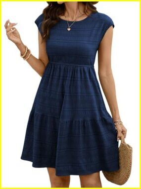 Casual Babydoll Mini Dress Summer Boho A-Line